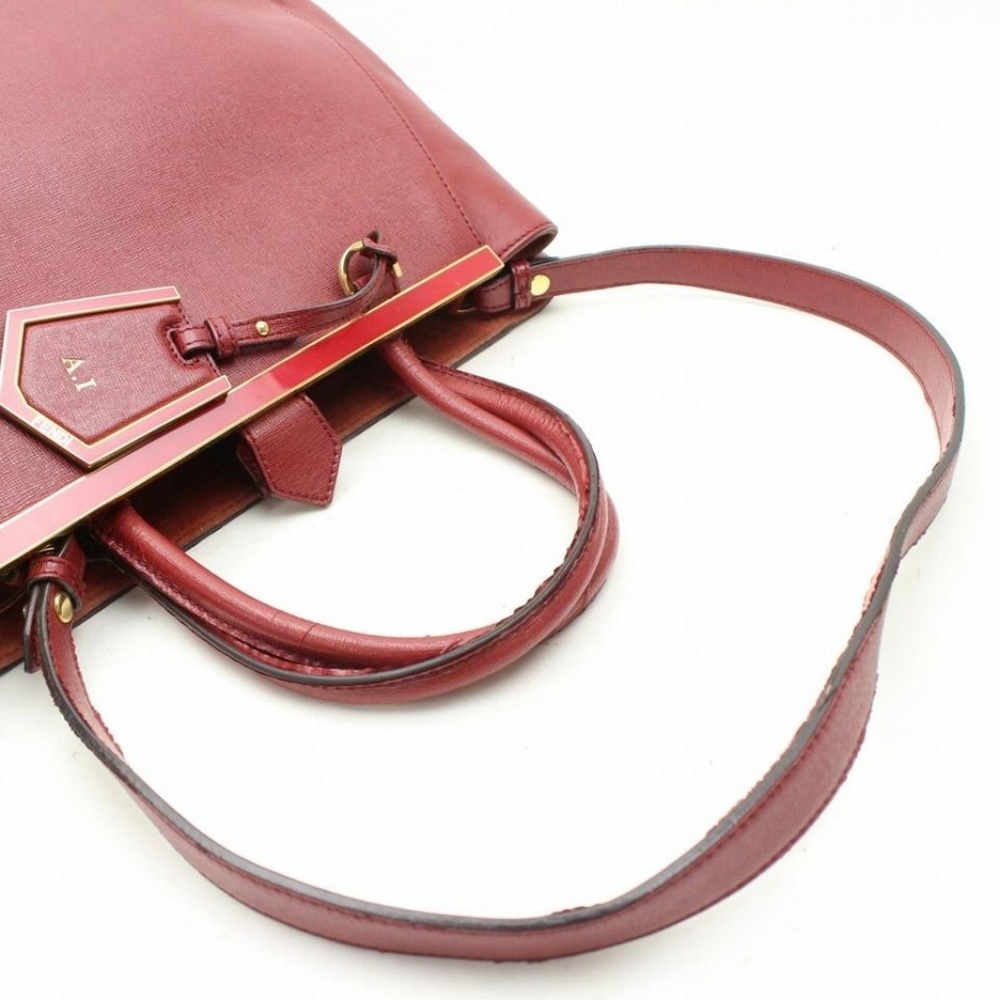 Fendi Burgundy Leather 2 Jours 2way 868399 - Picture 6 of 8